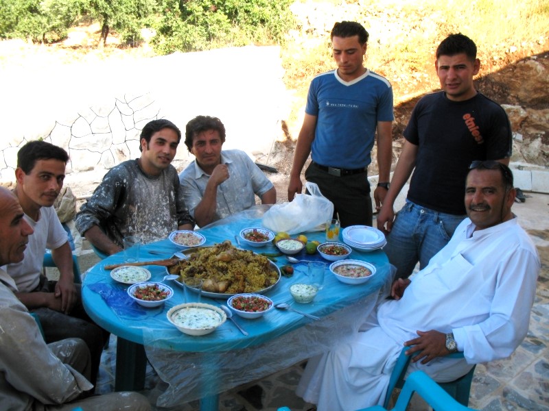 Lunch with Guide and construction crew